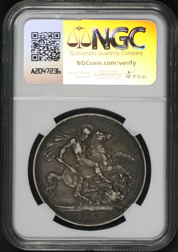 Reverse of this 1887 G. Britain Crown NGC XF-40