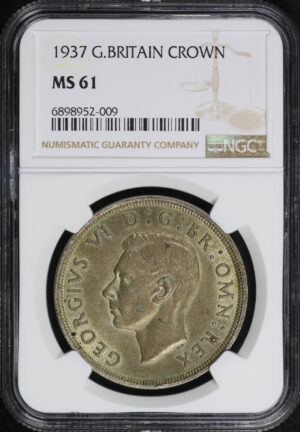Obverse of this 1937 G. Britain  Crown NGC MS-61