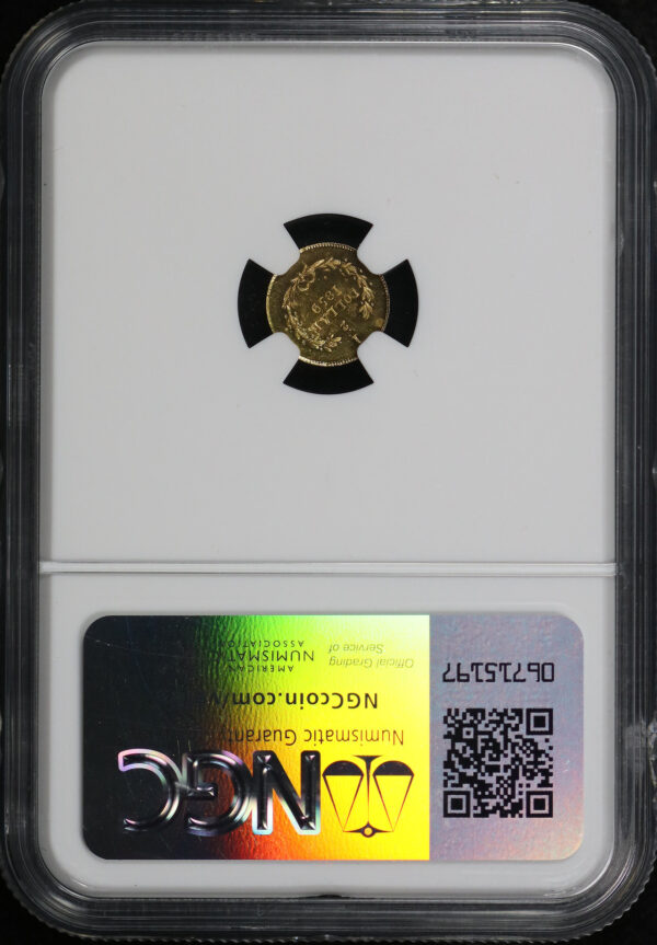 Reverse of this 1859 BG-1001 Round Liberty California Gold NGC MS-64
