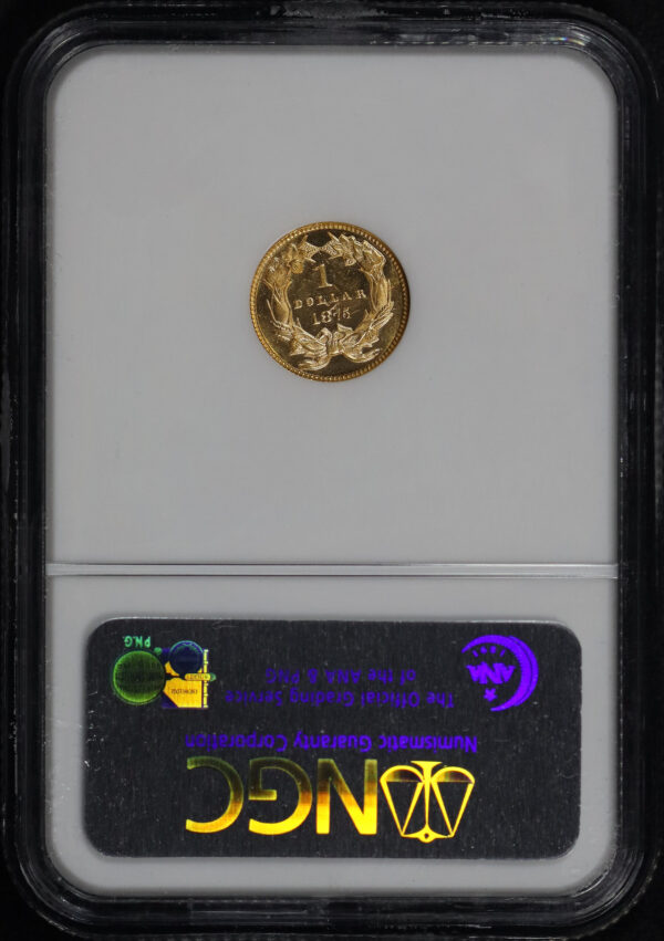 Reverse of this 1875 Gold Dollar NGC MS-64 PL