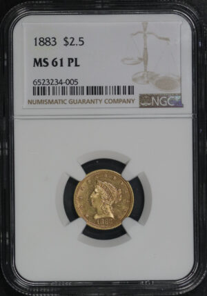 Obverse of this 1883 Liberty Head $2.5 NGC MS-61 PL