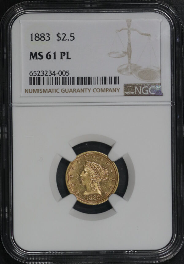 Obverse of this 1883 Liberty Head $2.5 NGC MS-61 PL