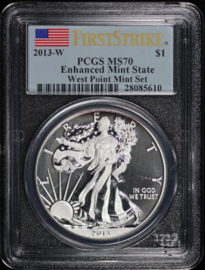 Obverse of this 2013-W Silver Eagle Enhanced Silver Eagle PCGS MS-70  First Strike