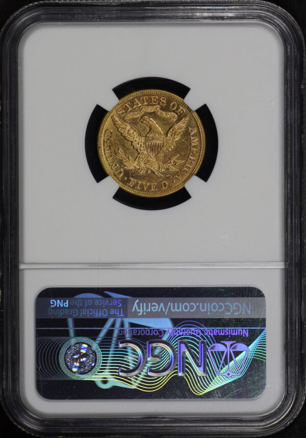 Reverse of this 1879 Liberty Head $5 NGC MS-62 PL