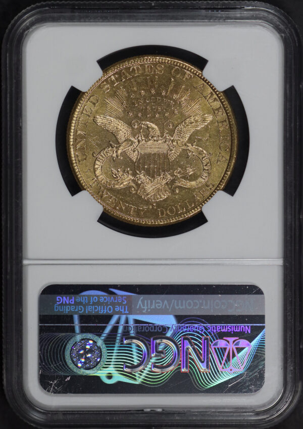 Reverse of this 1888-S Liberty Head $20 Type 3 NGC MS-61 PL