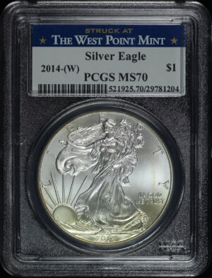 Obverse of this 2014-(W) Silver Eagle PCGS MS-70 Struck At West Point 