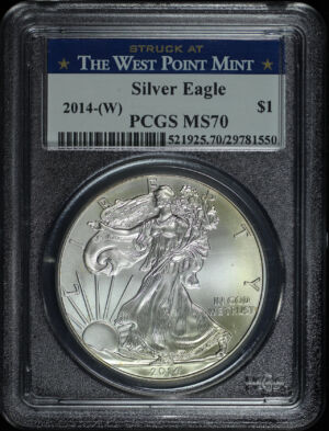 Obverse of this 2014-(W) Silver Eagle PCGS MS-70 Struck At West Point Mint