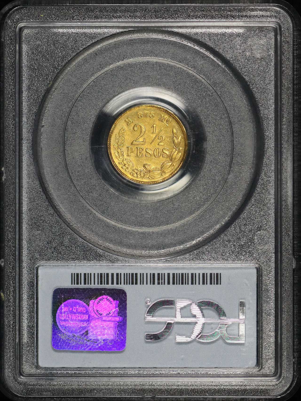 Reverse of this 1887-Mo M Mexico Pittman 2-1/2 Peso PCGS MS-64