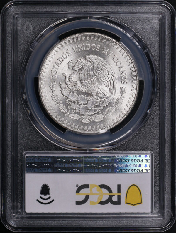 Reverse of this 1983-Mo Mexico Silver Libertad Onza PCGS MS-68