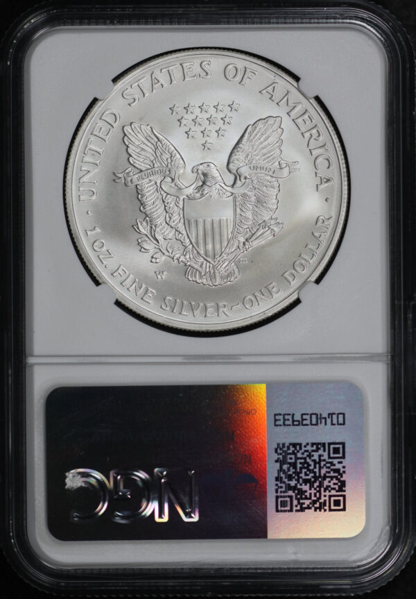 Reverse of this 2008-W Silver Eagle Burnished Silver Eagle Reverse of 2007 NGC MS-70