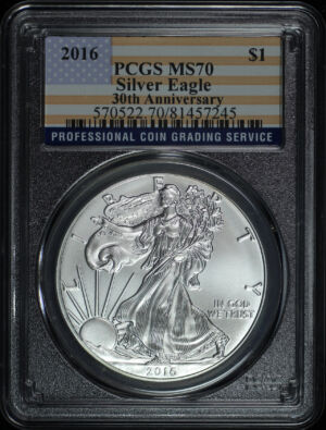Obverse of this 2016 Silver Eagle 30th Anniversary PCGS MS-70