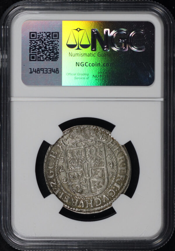 Reverse of this 1624 Germany  1/4T Brandenburg Bust Obverse NGC AU-58