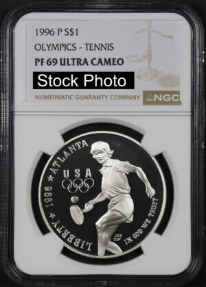 1996-P Olympics Tennis Commemorative $1 Silver NGC PF-69 Ultra Cameo