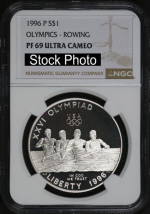 1996-P Olympics Rowing Commemorative $1 Silver NGC PF-69 Ultra Cameo