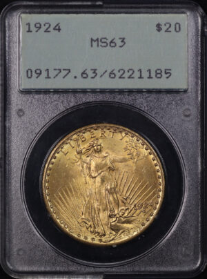 Obverse of this 1924 St. Gaudens $20 PCGS MS-63