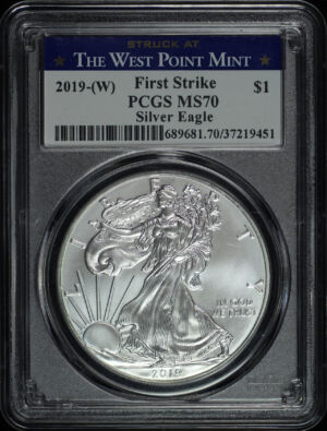 Obverse of this 2019-(W) Silver Eagle PCGS MS-70 First Strike