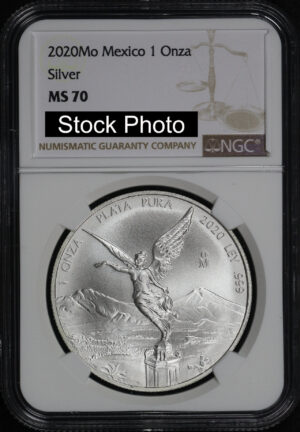 Obverse of this 2020 Mo Mexico Silver Libertad Onza NGC MS-70