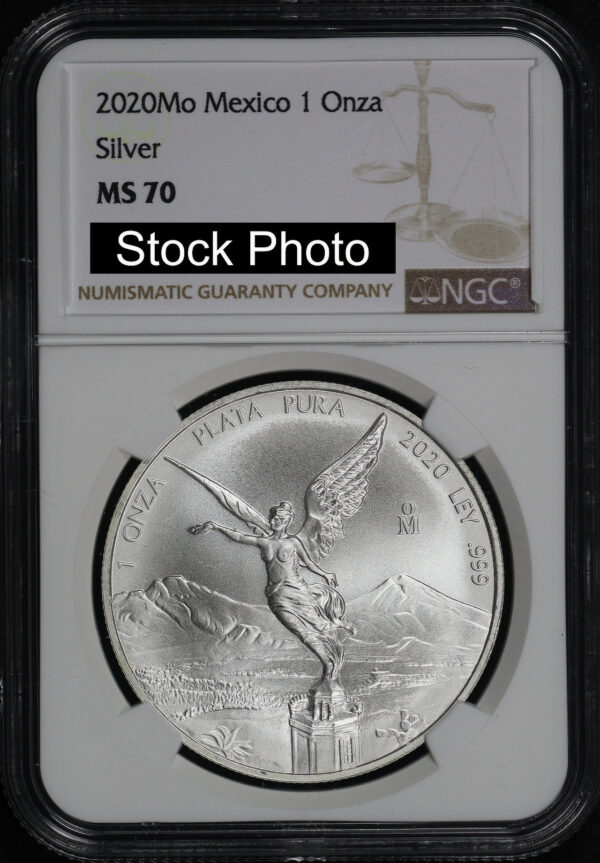 Obverse of this 2020 Mo Mexico Silver Libertad Onza NGC MS-70
