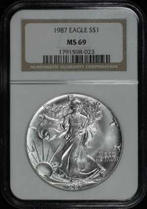Obverse of this 1987 Silver Eagle NGC MS-69