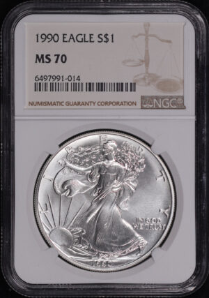 Obverse of this 1990 American Silver Eagle NGC MS-70