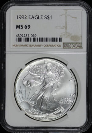Obverse of this 1992 Silver Eagle NGC MS-69