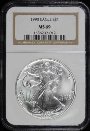 Obverse of this 1990 Silver Eagle NGC MS-69