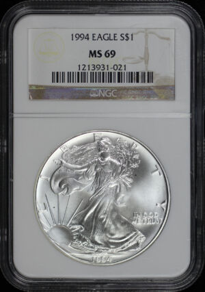 Obverse of this 1994 Silver Eagle NGC MS-69