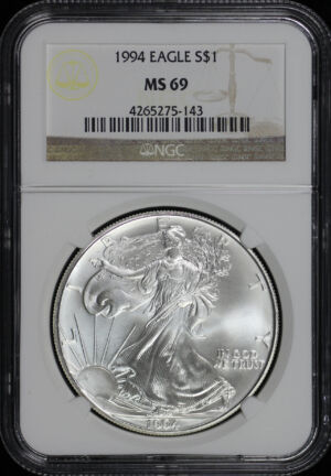 Obverse of this 1994 Silver Eagle NGC MS-69