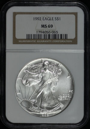 Obverse of this 1992 Silver Eagle NGC MS-69