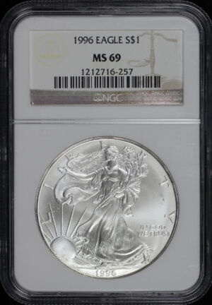 Obverse of this 1996 Silver Eagle NGC MS-69