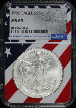 Obverse of this 1996 Silver Eagle NGC MS-69