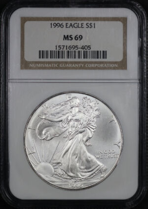 Obverse of this 1996 Silver Eagle NGC MS-69