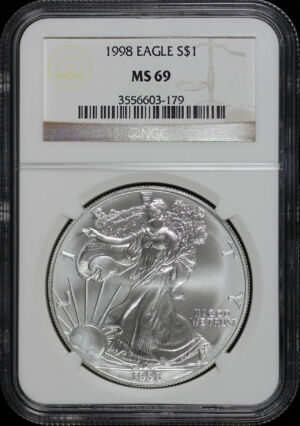 Obverse of this 1998 American Silver Eagle NGC MS-69