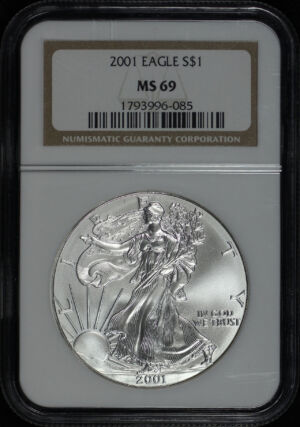 Obverse of this 2001 Silver Eagle NGC MS-69