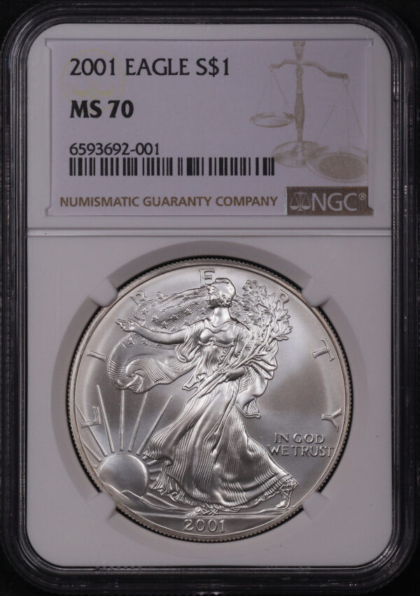 Obverse of this 2001 Silver Eagle NGC MS-70