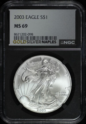 Obverse of this 2003 Silver Eagle NGC MS-69