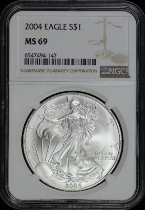 Obverse of this 2004 Silver Eagle NGC MS-69