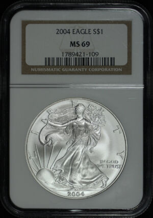 Obverse of this 2004 Silver Eagle NGC MS-69