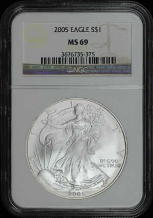 Obverse of this 2005 Silver Eagle NGC MS-69