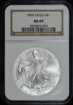 Obverse of this 2005 Silver Eagle NGC MS-69