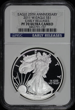 Obverse of this 2011-W Silver Eagle NGC PF-70 UC 25th Anniversary Early Release  