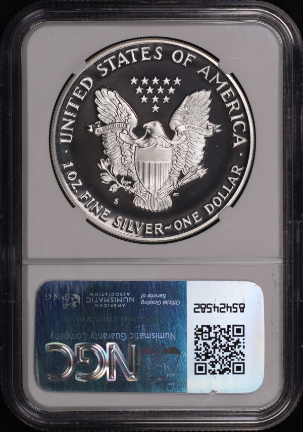 Reverse of this 1990-S American Silver Eagle NGC PF-70 Ultra Cameo