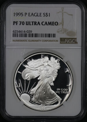 Obverse of this 1995 P Silver Eagle NGC PF-70 UC