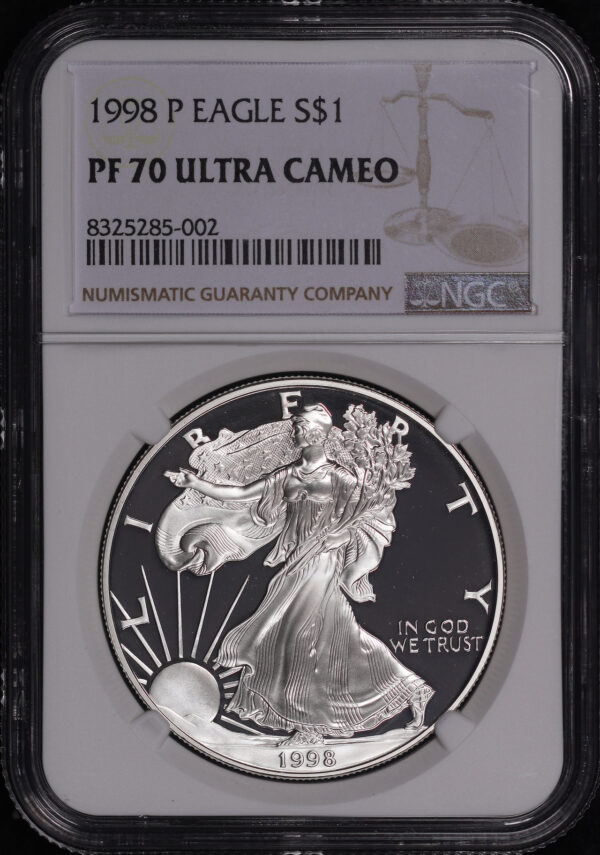 Obverse of this 1998-P American Silver Eagle NGC PF-70 Ultra Cameo