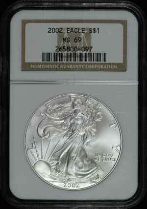 Obverse of this 2002 Silver Eagle NGC MS-69