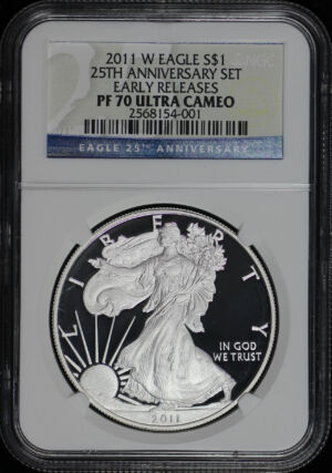 Obverse of this 2011-W Silver Eagle NGC PF-70 UC 25th Anniversary Early Release