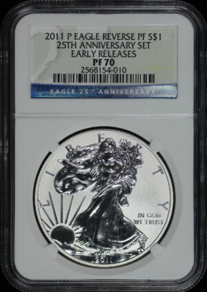 Obverse of this 2011-P Silver Eagle NGC PF-70 Reverse Proof 25th Anniversary Early Release