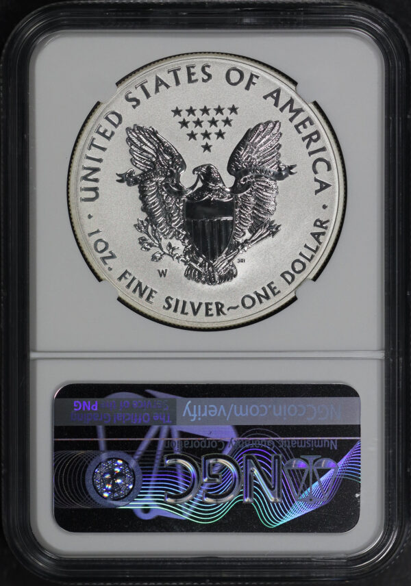 Reverse of this 2013 W Silver Eagle West Point Eagle Set Official US Mint NGC RP-69