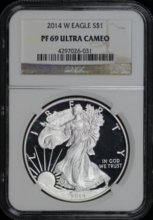 Obverse of this 2014 W Silver Eagle NGC PF-69 UC