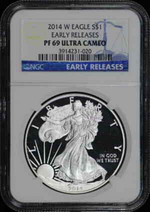 Obverse of this 2014-W Silver Eagle NGC PF-69 UC Early Release